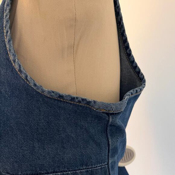 Y2K 2000s Creek Denim Jumper Maxi Dress Stud Detail Plus Sz 18 Cottagecore - Picture 6 of 10